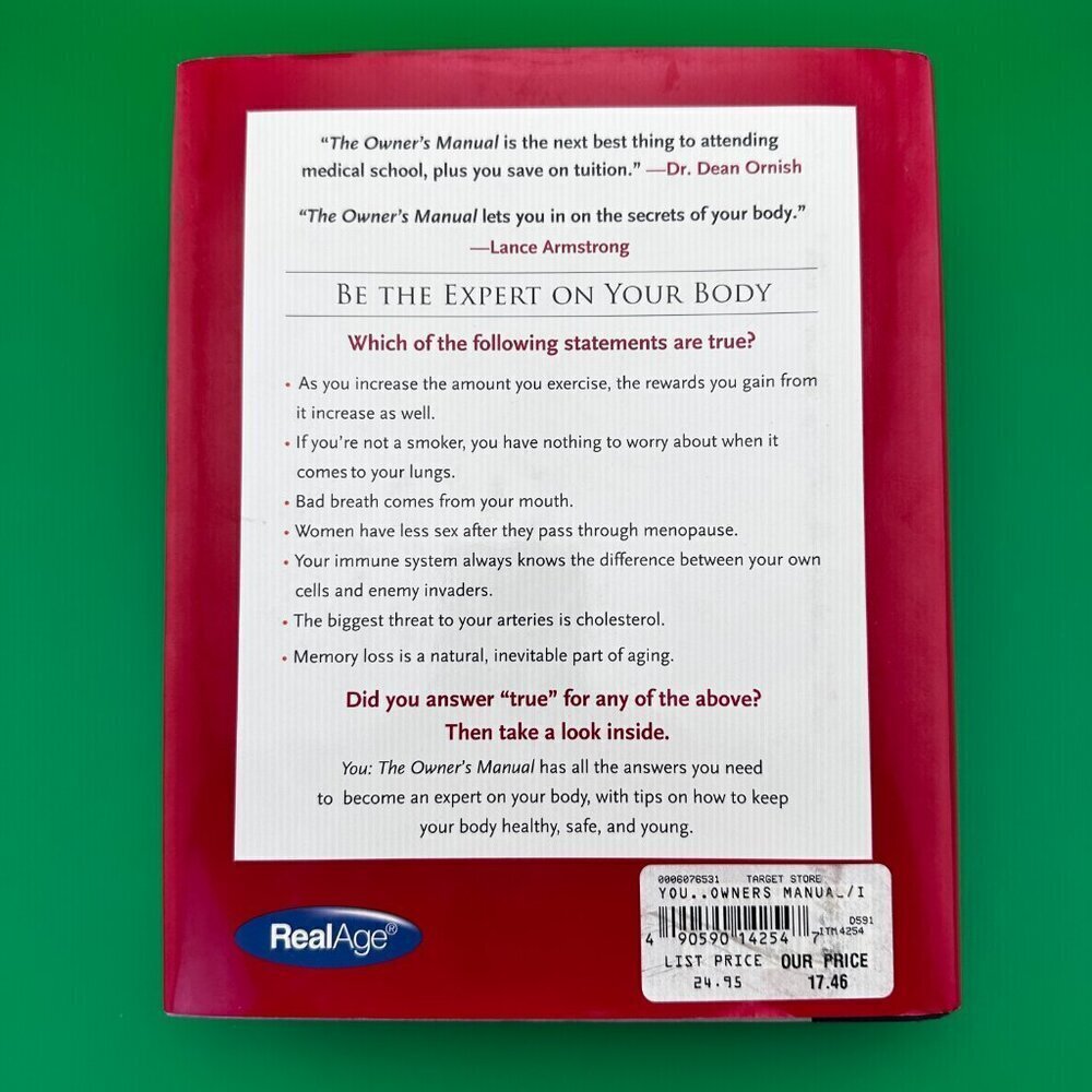 "YOU" THE OWNER'S MANUAL: AN INSIDER'S GUIDE TO THE BODY by MEHMET C. OZ, M.D - Picture 6 of 6